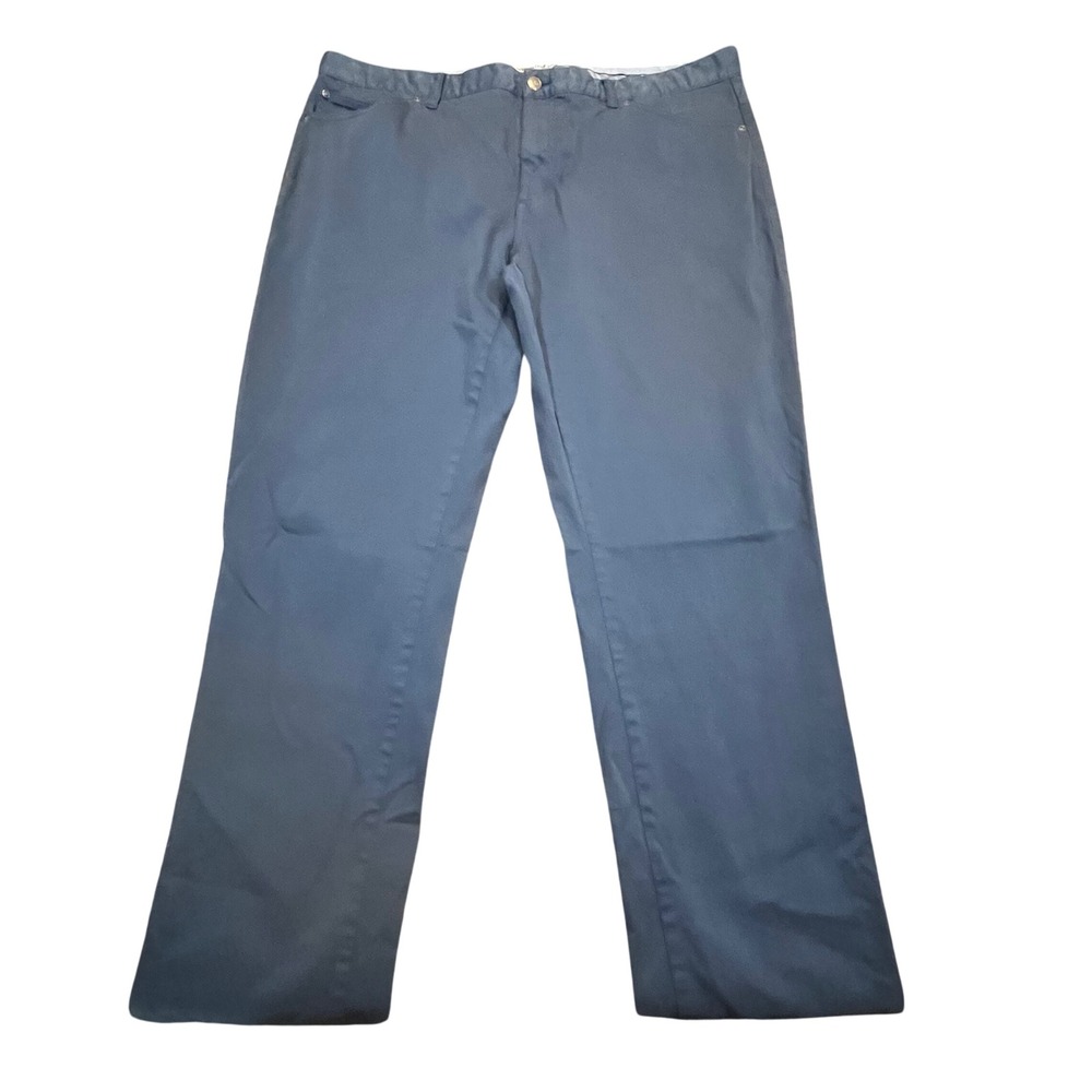 Peter Millar Crown Mens 40x33 Blue Grey 5-Pocket Pants Straight Leg Cotton Blend